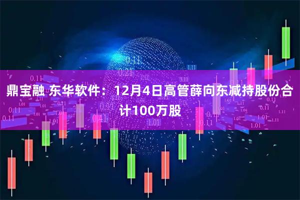 鼎宝融 东华软件：12月4日高管薛向东减持股份合计100万股