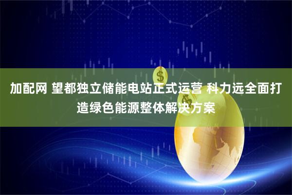 加配网 望都独立储能电站正式运营 科力远全面打造绿色能源整体解决方案